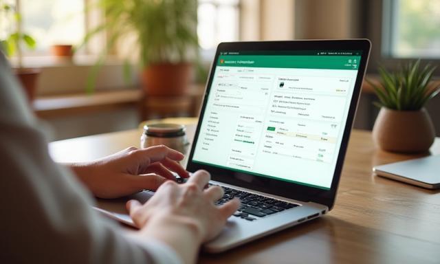 Persona revisando finanzas personales en computadora portátil