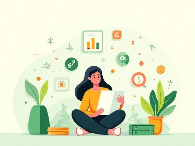 Portada curso Finanzas Personales Básicas con gráficos y símbolos financieros